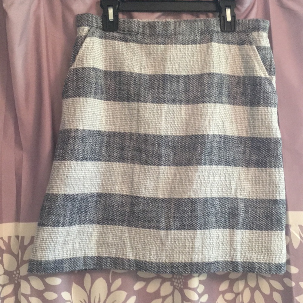 Striped knit-material skirt